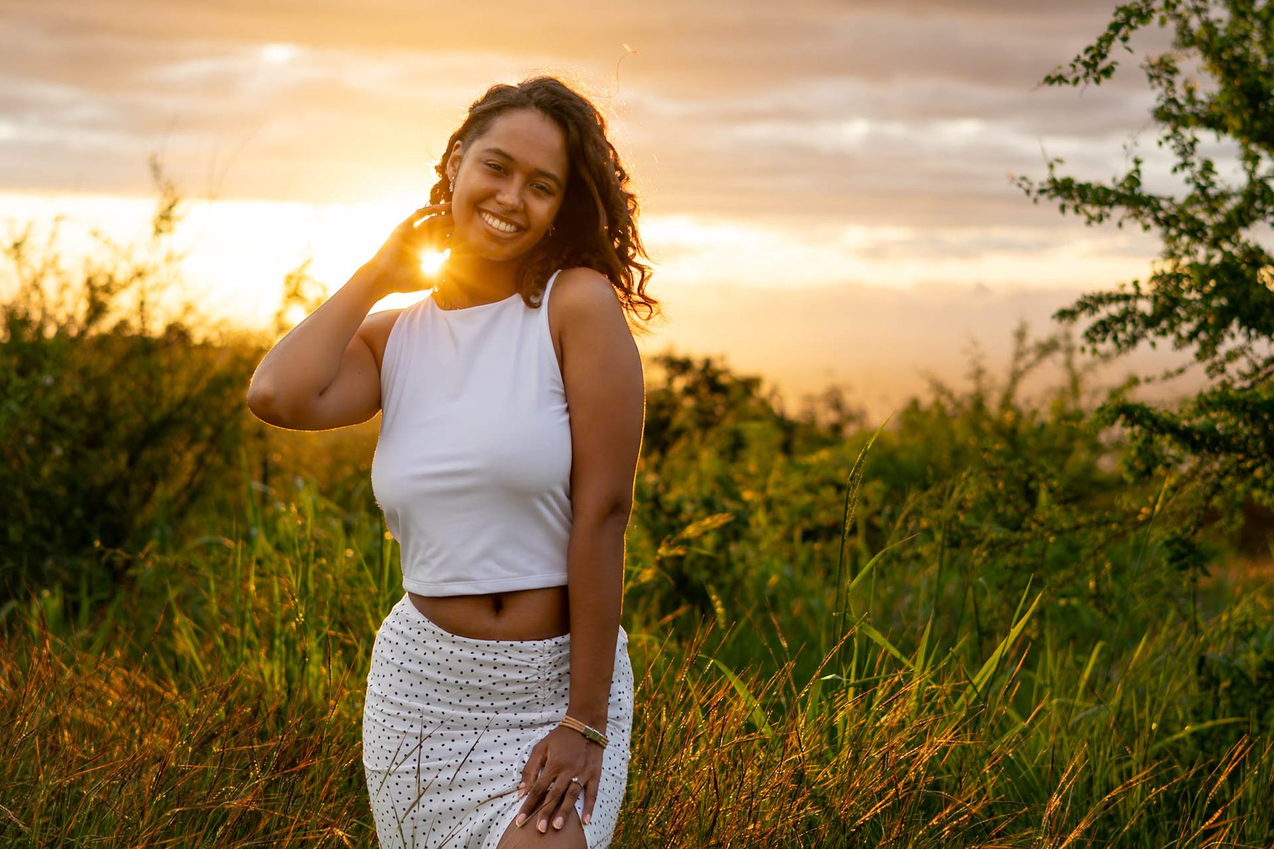 Portrait au coucher du soleil